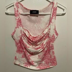Cider Red and White Patterned Tank Top